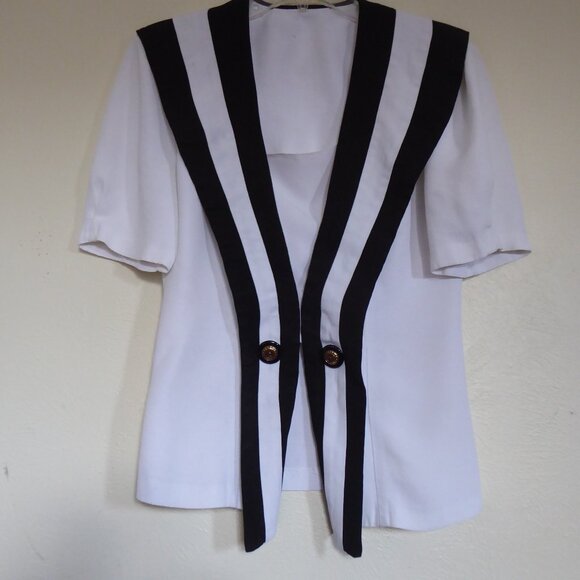 Classy Black & White Jacket and Skirt - Picture 2 of 5